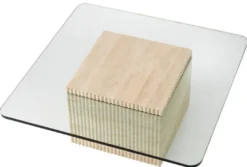 Casa Padrino Luxus Travertin Couchtisch Beige 90 x 90 x H. 35 cm - Quadratischer Naturstein Wohnzimmertisch mit Glasplatte - Wohnzimmer Möbel - Luxus Möbel - Luxus Einrichtung