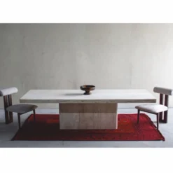 Casa Padrino Luxus Travertin Naturstein Esstisch Beige 220 cm - Esszimmer Möbel