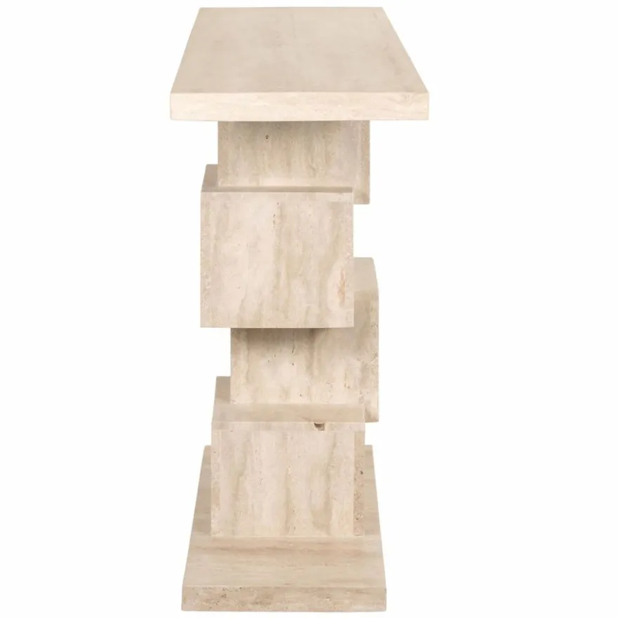 Casa Padrino Luxus Travertin Konsole Beige 140 cm - Luxus Naturstein Möbel