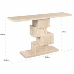 Casa Padrino Luxus Travertin Konsole Beige 140 cm - Luxus Naturstein Möbel