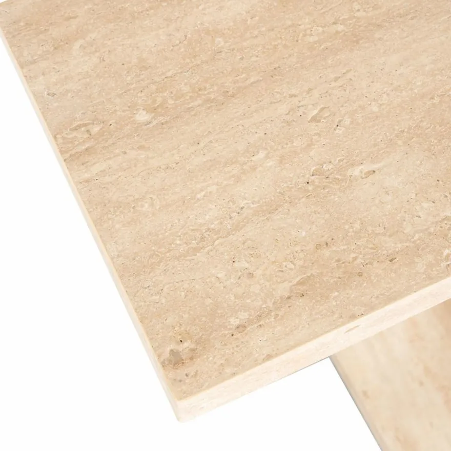 Casa Padrino Luxus Travertin Konsole Beige 140 cm - Luxus Naturstein Möbel