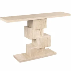 Casa Padrino Luxus Travertin Konsole Beige 140 cm - Luxus Naturstein Möbel