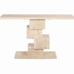 Casa Padrino Luxus Travertin Konsole Beige 140 cm - Luxus Naturstein Möbel
