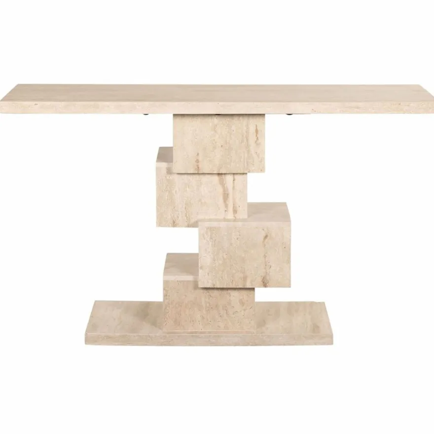 Casa Padrino Luxus Travertin Konsole Beige 140 cm - Luxus Naturstein Möbel