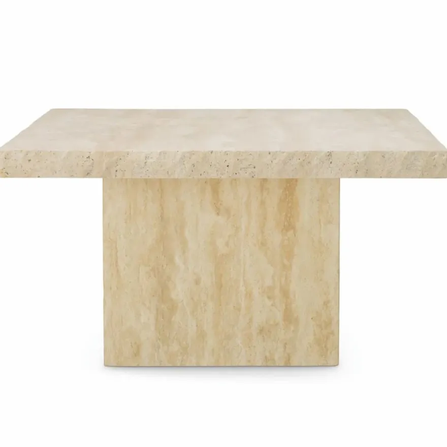 Casa Padrino Luxus Travertin Couchtisch Beige 65,5 cm - Travertin Wohnzimmer Möbel