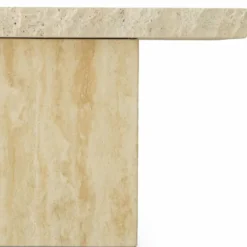 Casa Padrino Luxus Travertin Couchtisch Beige 65,5 cm - Travertin Wohnzimmer Möbel