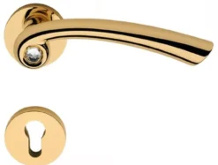 Casa Padrino Luxus Türgriff Set mit Swarovski Kristallglas Gold 16,4 x H. 5,2 cm - Luxus Qualität - Made in Italy