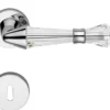 Casa Padrino Luxus Türklinken Set Silber 15,8 x H. 5,2 cm - Verchromte Messing Türgriffe mit Swarovski Kristallglas