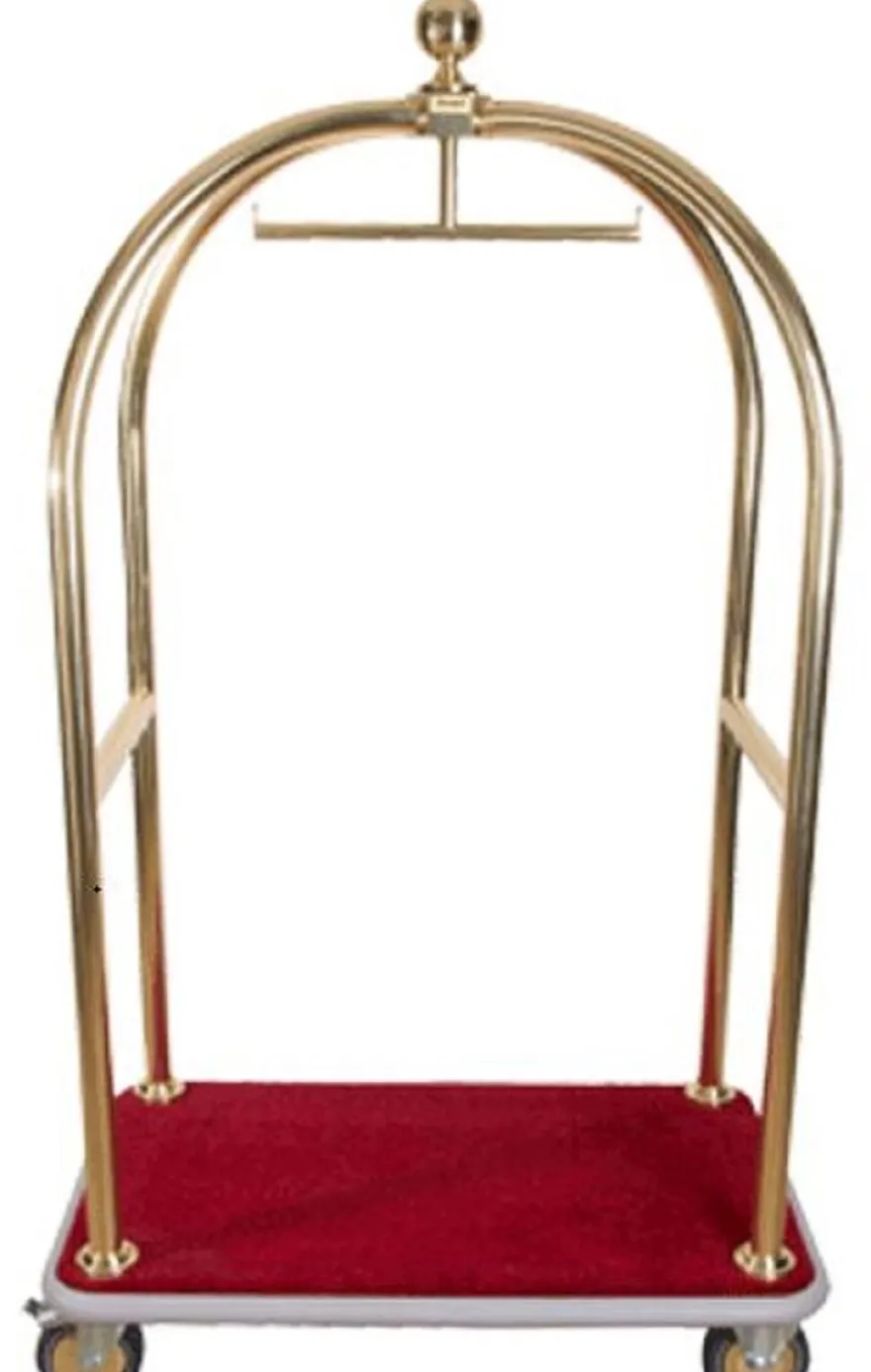 Casa Padrino Luxus Trolley Gold / Rot 105 x 65 x H. 193 cm - Hotel Accessoires - Luxus Accessoires
