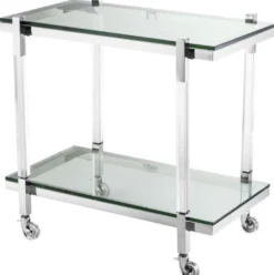 Casa Padrino Luxus Trolley / Servierwagen Silber 80 x 48 x H. 77,5 cm - Hotel Restaurant Gastronomie Accessoires