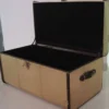 Casa Padrino Luxus Truhe Messingfarben / Schwarz 100 x 53 x H. 49 cm - Luxus Deko Accessoires