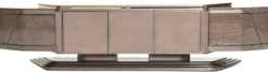 Casa Padrino Luxus TV Schrank Grau / Gold 251 x 50 x H. 58 cm - Massivholz Sideboard mit 5 Türen - Wohnzimmer Möbel - Luxus Möbel - Luxus Einrichtung