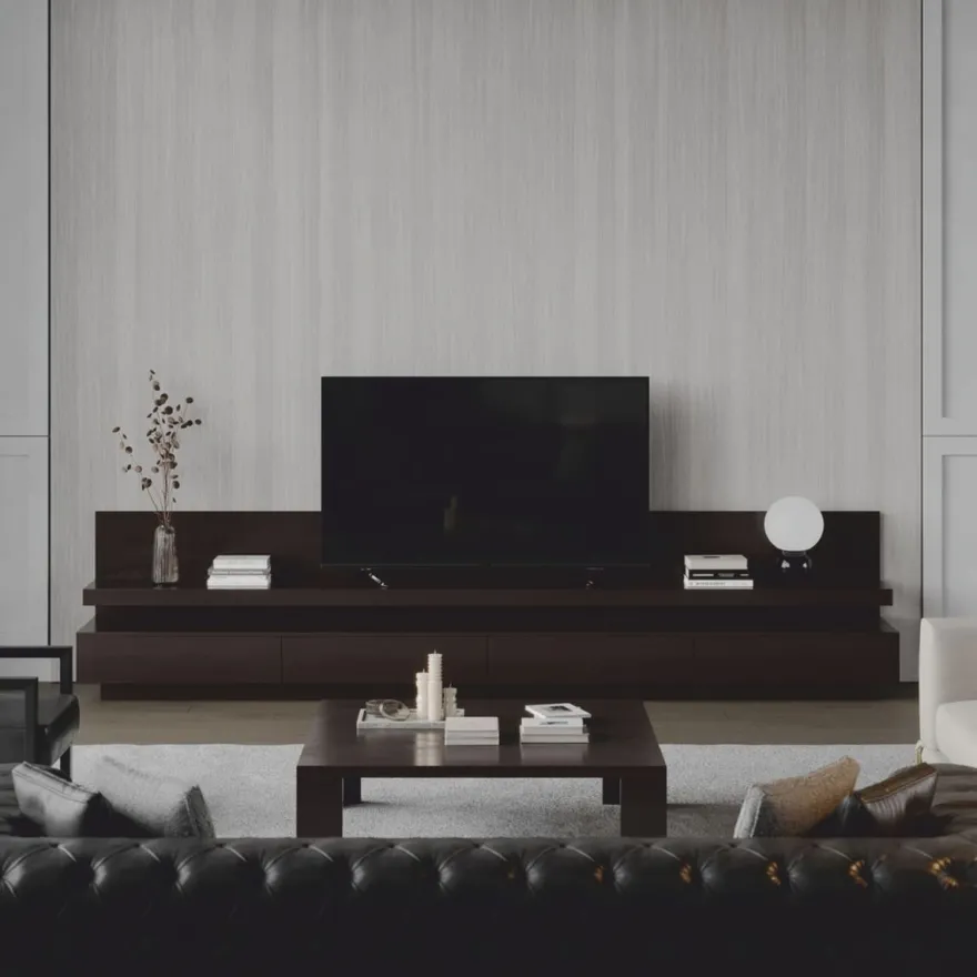 Casa Padrino Luxus TV Schrank mit 4 Schubladen Dunkelbraun 400 cm - Wohnzimmer & Hotel Möbel