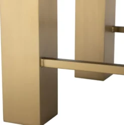 Casa Padrino Luxus TV Schrank Messingfarben / Schwarz 195 x 55 x H. 38 cm - Edelstahl Sideboard mit Glasplatten - Luxus Wohnzimmer Möbel