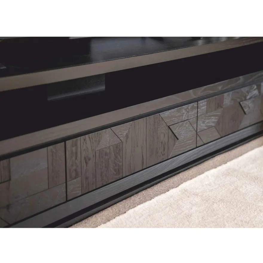 Casa Padrino Luxus TV Schrank mit 3 Schubladen Schwarz 226 cm - Wohnzimmer & Hotel Möbel