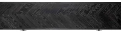 Casa Padrino Luxus TV Schrank Schwarz / Silber 185 x 42,5 x H. 60 cm - Massivholz Sideboard mit 4 Türen - Wohnzimmer Möbel - Hotel Möbel - Luxus Kollektion