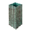 Casa Padrino Luxus Vase Blau 21 x 21 x H. 53 cm - Schlanke hohe Steingut Vase im Rustic Blue Finish - Luxus Deko Accessoires