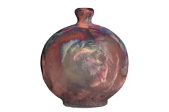 Casa Padrino Luxus Vase Kupferfarben 21 x 13 x H. 24 cm - Raku Vase aus Steingut mit matter Kupferglasur - Luxus Deko Accessoires