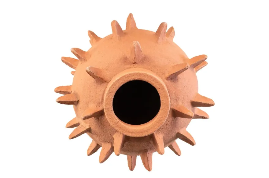 Casa Padrino Luxus Vase Naturfarben Ø 37 x H. 46 cm - Große bauchige Vase Herrison aus Terrakotta - Luxus Deko Accessoires