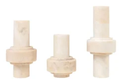 Casa Padrino Luxus Vasen 3er Set Ø 13 x H. 20 / 25 / 31 cm - Drei Vasen aus hochwertigem mattem Onyx - Luxus Deko Accessoires