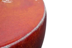 Casa Padrino Luxus Vase Orange Ø 33 x H. 25,5 cm - Breite Deko Vase aus Steingut in kräftigem Orange - Luxus Deko Accessoires
