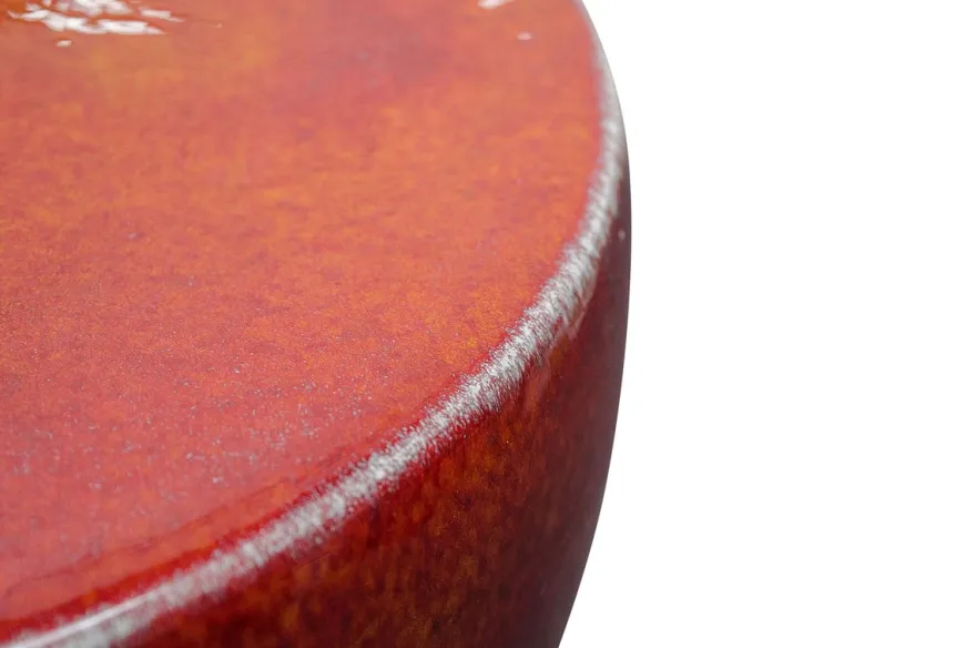 Casa Padrino Luxus Vase Orange Ø 33 x H. 25,5 cm - Breite Deko Vase aus Steingut in kräftigem Orange - Luxus Deko Accessoires