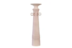 Casa Padrino Luxus Vase Rosa Ø 15 x H. 54,5 cm - Hohe schlanke Vase Datoga Choker aus Steingut mit Ringen am Hals - Luxus Deko Accessoires