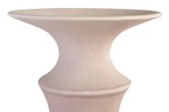 Casa Padrino Luxus Vase Rosa Ø 15 x H. 54,5 cm - Hohe schlanke Vase Datoga Choker aus Steingut mit Ringen am Hals - Luxus Deko Accessoires