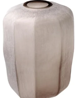 Casa Padrino Luxus Vase Sandfarben Ø 33 x H. 42 cm - Luxus Wohnzimmer Dekoration