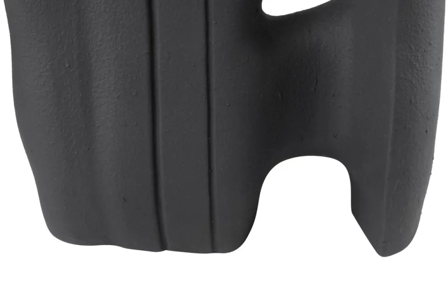 Casa Padrino Luxus Vase Schwarz 32 x 15 x H. 41 cm - Keramik Vase der Linked Serie mit strukturierter Oberfläche - Luxus Deko Accessoires