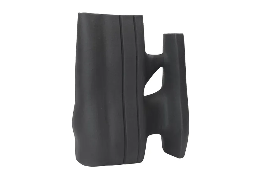 Casa Padrino Luxus Vase Schwarz 32 x 15 x H. 41 cm - Keramik Vase der Linked Serie mit strukturierter Oberfläche - Luxus Deko Accessoires