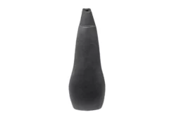 Casa Padrino Luxus Vase Schwarz 32 x 15 x H. 41 cm - Keramik Vase der Linked Serie mit strukturierter Oberfläche - Luxus Deko Accessoires