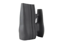 Casa Padrino Luxus Vase Schwarz 32 x 15 x H. 41 cm - Keramik Vase der Linked Serie mit strukturierter Oberfläche - Luxus Deko Accessoires