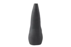 Casa Padrino Luxus Vase Schwarz 32 x 15 x H. 41 cm - Keramik Vase der Linked Serie mit strukturierter Oberfläche - Luxus Deko Accessoires