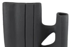 Casa Padrino Luxus Vase Schwarz 32 x 15 x H. 41 cm - Keramik Vase der Linked Serie mit strukturierter Oberfläche - Luxus Deko Accessoires