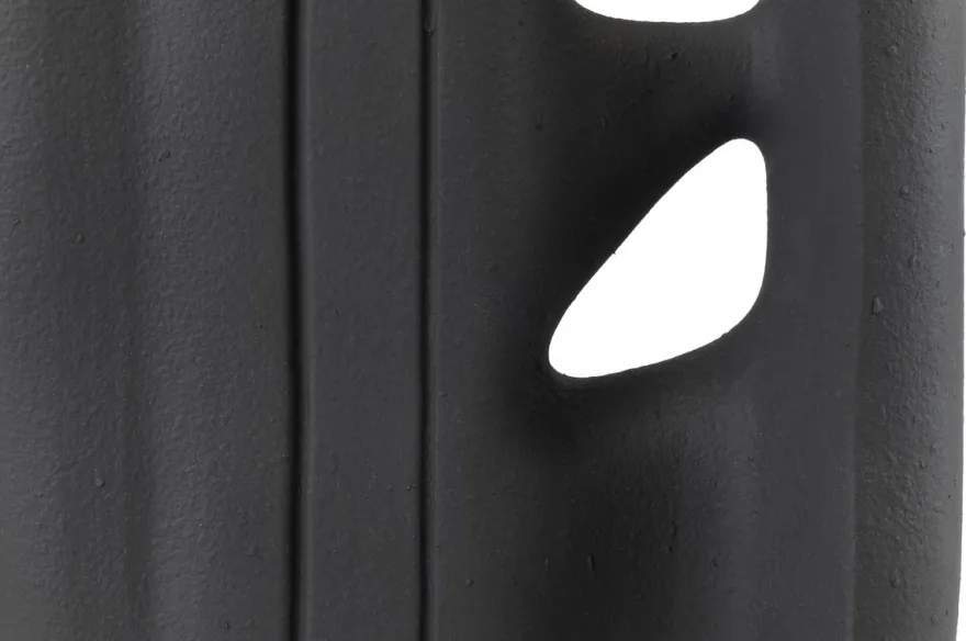 Casa Padrino Luxus Vase Schwarz 32 x 15 x H. 41 cm - Keramik Vase der Linked Serie mit strukturierter Oberfläche - Luxus Deko Accessoires