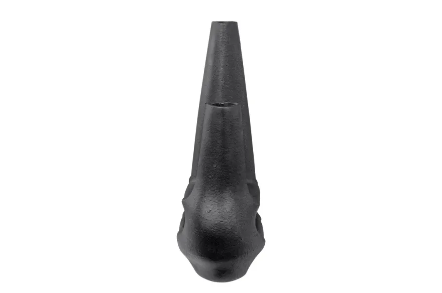 Casa Padrino Luxus Vase Schwarz 38,5 x 18 x H. 45 cm - Große Keramik Vase der Linked Serie mit strukturierter Oberfläche - Luxus Deko Accessoires