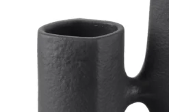 Casa Padrino Luxus Vase Schwarz 38,5 x 18 x H. 45 cm - Große Keramik Vase der Linked Serie mit strukturierter Oberfläche - Luxus Deko Accessoires