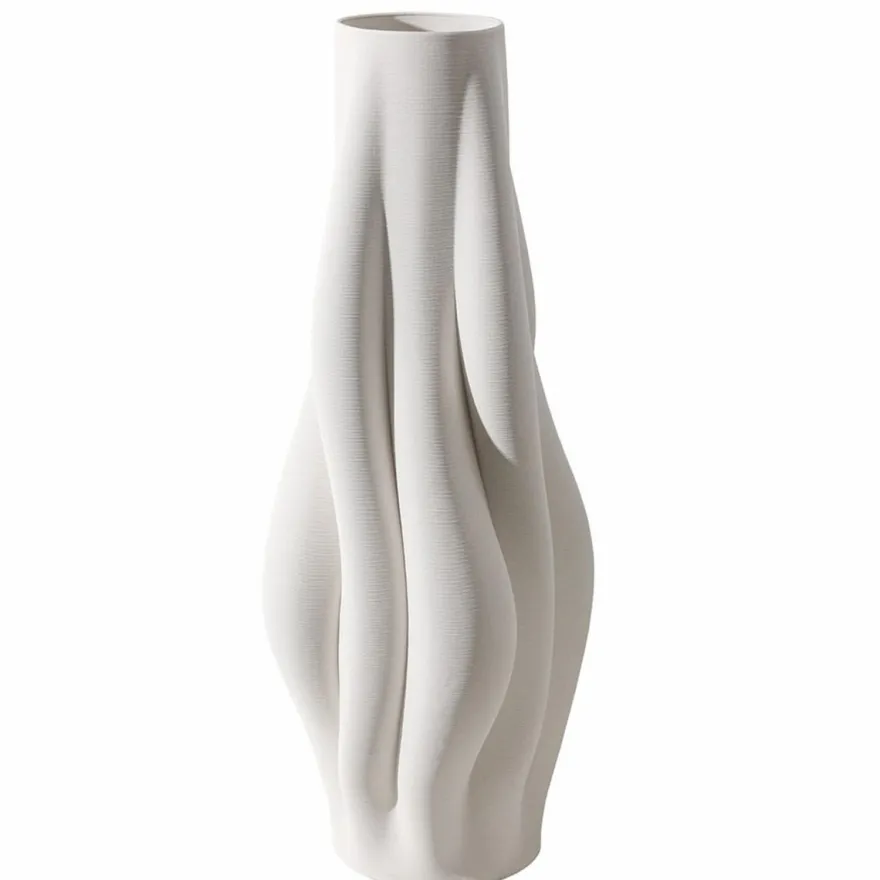 Casa Padrino Luxus Vase Weiß H. 75 cm - Keramik Blumenvase - Deko Accessoires