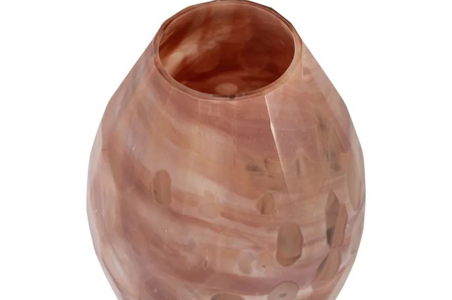 Casa Padrino Luxus Vase Ø 24 x H. 38,5 cm - Elegante Deko Vase aus massivem Farbglas in marmorierten Lavendeltönen - Luxus Deko Accessoires