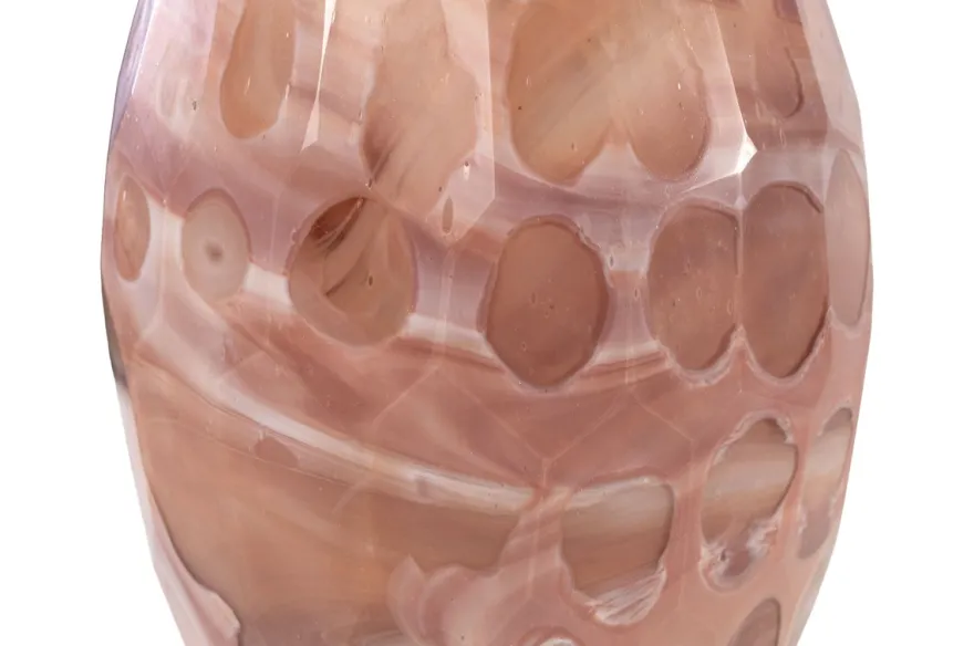Casa Padrino Luxus Vase Ø 24 x H. 38,5 cm - Elegante Deko Vase aus massivem Farbglas in marmorierten Lavendeltönen - Luxus Deko Accessoires