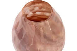 Casa Padrino Luxus Vase Ø 24 x H. 38,5 cm - Elegante Deko Vase aus massivem Farbglas in marmorierten Lavendeltönen - Luxus Deko Accessoires