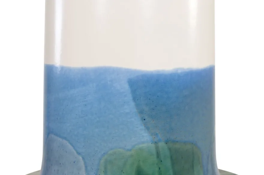 Casa Padrino Luxus Vase Ø 37,5 x H. 47,5 cm - Große Steingut Vase im frei gestalteten Freestyle Finish - Luxus Deko Accessoires