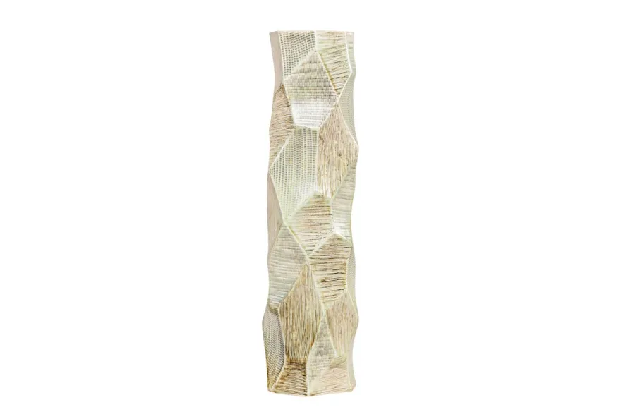 Casa Padrino Luxus Vase Ø 14 x H. 55 cm - Hohe schlanke Vase Abstract aus Steingut mit Dekor in Pastelltönen - Luxus Deko Accessoires