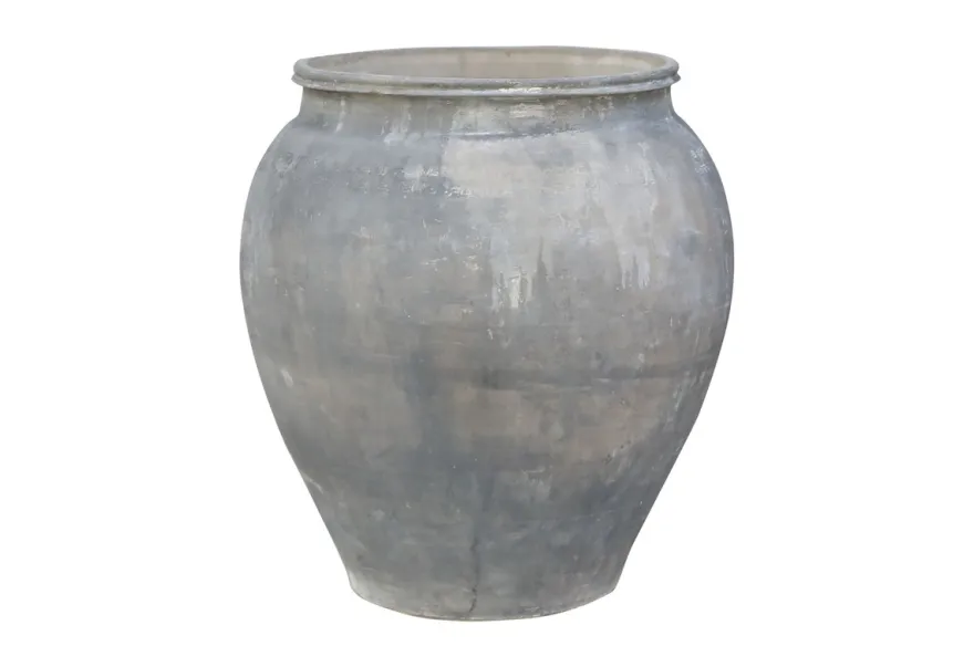 Casa Padrino Luxus Vase 55 x 55 x H. 62 cm - Große Terrakotta Vase im rustikalen Antik-Look - Luxus Deko Accessoires