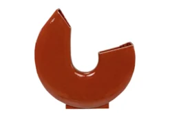 Casa Padrino Luxus Vase 36 x 10 x H. 36,5 cm - Elegante flache Deko Vase Margot aus feinem Steingut - Luxus Deko Accessoires