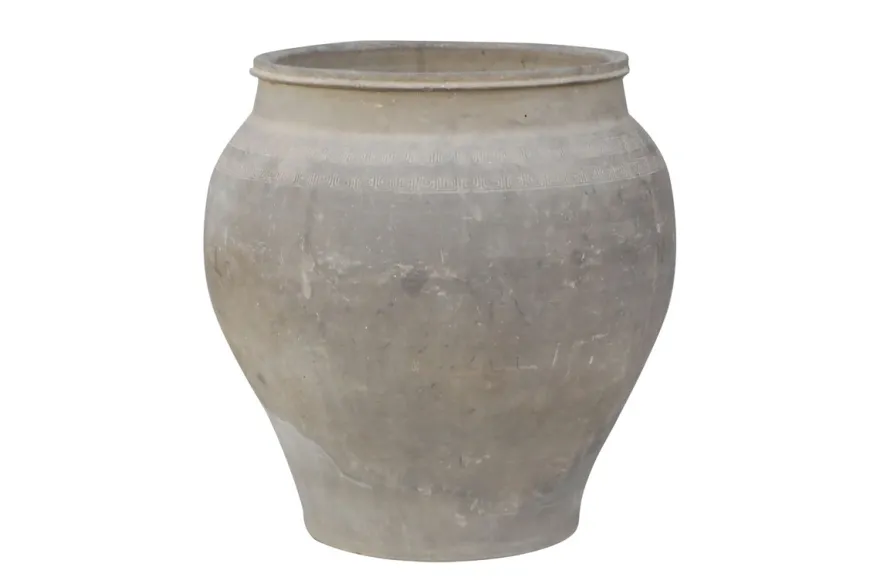 Casa Padrino Luxus Vase 55 x 55 x H. 59 cm - Große Terrakotta Vase im rustikalen Antik-Look - Luxus Deko Accessoires