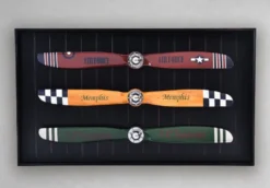 Casa Padrino Luxus Vintage Stil Wanddeko Flugzeug Propeller Mehrfarbig / Schwarz / Silber 170 x 6 x H. 97,5 cm - Luxus Flieger Wand Dekoration - Luxus Kollektion