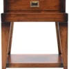 Casa Padrino Luxus Vintage Stil Beistelltisch Braun / Messing 54 x 54 x H. 64,5 cm - Quadratischer Nachttisch mit Schublade - Wohnzimmer Möbel - Schlafzimmer Möbel - Luxus Vintage Stil Möbel