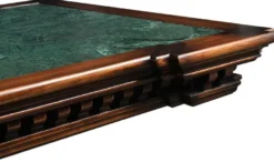 Casa Padrino Luxus Vintage Stil Esstisch Braun / Grün / Messing 250 x 124 x H. 77,5 cm - Rechteckiger Massivholz Esszimmertisch - Esszimmer Möbel - Vintage Stil Möbel - Luxus Möbel